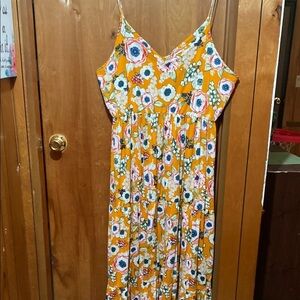 Boho Floral Spaghetti Strap Size 4X Maxi Dress